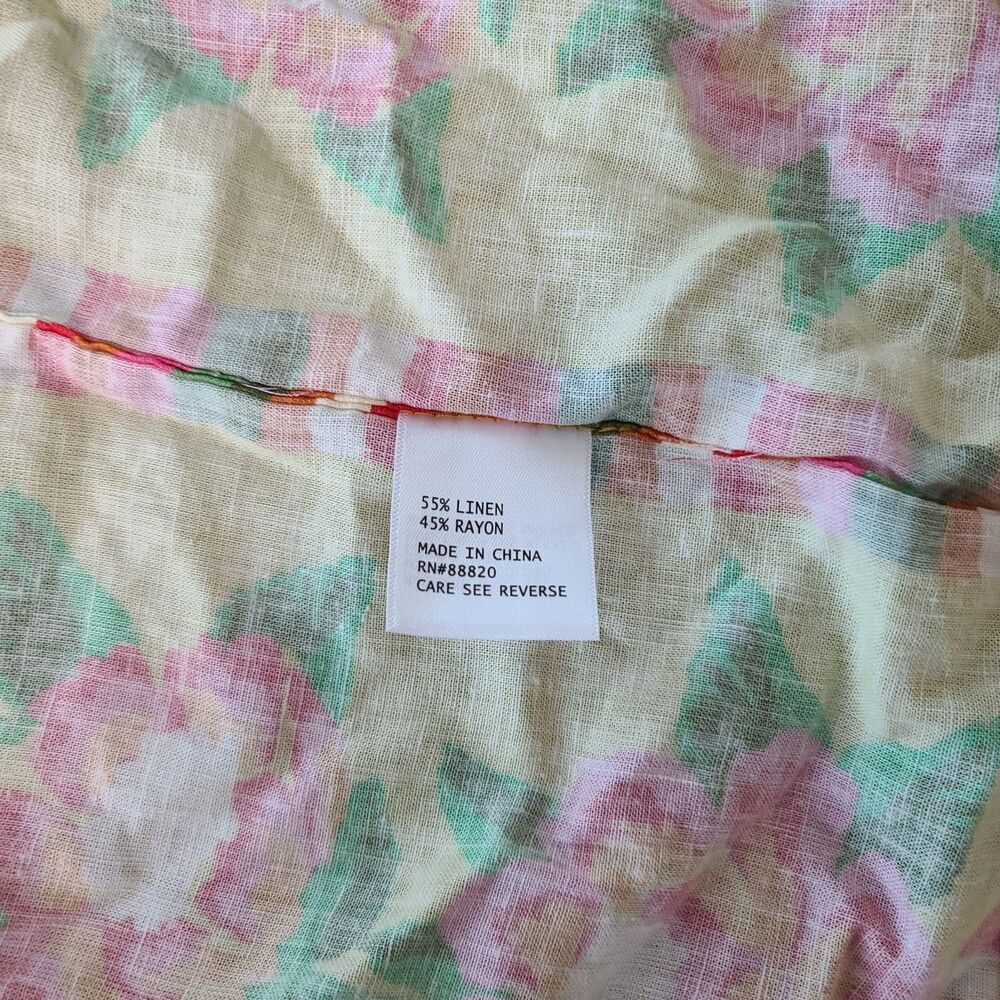 Rachel Roy- Tropical Summer Cover-Up Linen/Rayon Vibrant Kimono style One Size - Picture 4 of 7